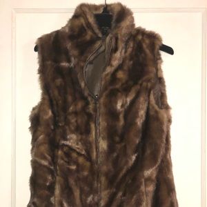 Faux fur/leather vest